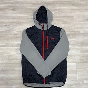 686 Men's Two-Tone Puffer Jacket with Red Accents